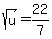 sqrt%28u%29+=+22%2F7