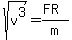 sqrt%28v%5E3%29+=+%28FR%29%2Fm