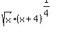 sqrt%28x%29%2A%28x%2B4%29%5E%281%2F4%29
