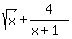 sqrt%28x%29%2B4%2F%28x%2B1%29
