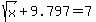 sqrt%28x%29%2B9.797=7