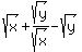 sqrt%28x%29%2Bsqrt%28y%29%2Fsqrt%28x%29-sqrt%28y%29