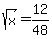 sqrt%28x%29=12%2F48
