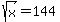 sqrt%28x%29=144