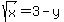 sqrt%28x%29=3-y