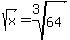 sqrt%28x%29=root%283%2C64%29