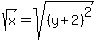 sqrt%28x%29=sqrt%28%28y%2B2%29%5E2%29++