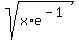 sqrt%28x%2Ae%5E%28-1%29%29