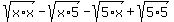 sqrt%28x%2Ax%29-sqrt%28x%2A5%29-sqrt%285%2Ax%29%2Bsqrt%285%2A5%29