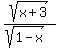 sqrt%28x%2B3%29%2F%28sqrt%281-x%29%29