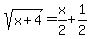sqrt%28x%2B4%29=x%2F2%2B1%2F2