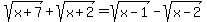 sqrt%28x%2B7%29+%2B+sqrt%28x%2B2%29+=+sqrt%28x-1%29+-+sqrt%28x-2%29