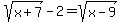 sqrt%28x%2B7%29-2=sqrt%28x-9%29