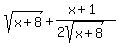 sqrt%28x%2B8%29+%2B+%28x%2B1%29%2F%282sqrt%28x%2B8%29%29