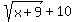 sqrt%28x%2B9%29+%2B+10
