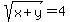 sqrt%28x%2By%29=4