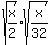 sqrt%28x%2F2%29%2Asqrt%28x%2F32%29
