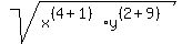 sqrt%28x%5E%28%284%2B1%29%29y%5E%28%282%2B9%29%29%29