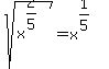 sqrt%28x%5E%282%2F5%29%29+=+x%5E%281%2F5%29