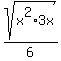 sqrt%28x%5E2%2A3x%29%2F6