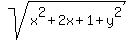 sqrt%28x%5E2%2B2x%2B1+%2B+y%5E2%29
