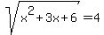 sqrt%28x%5E2%2B3x%2B6%29+=+4