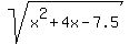 sqrt%28x%5E2%2B4x-7.5%29