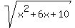 sqrt%28x%5E2%2B6x%2B10%29