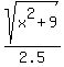 sqrt%28x%5E2%2B9%29%2F2.5
