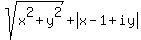 sqrt%28x%5E2%2By%5E2%29%2Babs%28x-1%2Biy%29