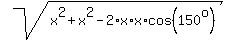 sqrt%28x%5E2+%2B+x%5E2+-+2%2Ax%2Ax%2Acos%28150%5Eo%29%29