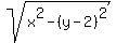 sqrt%28x%5E2+-+%28y-2%29%5E2%29
