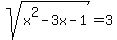 sqrt%28x%5E2-3x-1%29=3