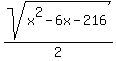 sqrt%28x%5E2-6x-216%29%2F2