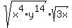 sqrt%28x%5E4%2Ay%5E14%29%2Asqrt%283x%29