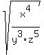 sqrt%28x%5E4%2Fy%5E3z%5E5%29