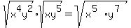 sqrt%28x%5E4y%5E2%29sqrt%28xy%5E5%29=sqrt%28x%5E%285%29y%5E%287%29%29