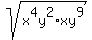 sqrt%28x%5E4y%5E2%2Axy%5E9%29