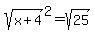 sqrt%28x+%2B+4%29%5E2+=+sqrt%2825%29+