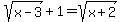 sqrt%28x-3%29%2B1=sqrt%28x%2B2%29