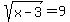 sqrt%28x-3%29=9
