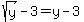 sqrt%28y%29-3=y-3