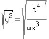 sqrt%28y%5E2%29=sqrt%28t%5E4%2F%28wx%5E3%29%29