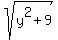 sqrt%28y%5E2+%2B+9%29