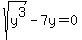 sqrt%28y%5E3%29+-+7y+=+0
