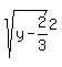 sqrt%28y-2%2F3%29%5E2%29