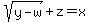 sqrt%28y-w%29%2Bz=x