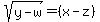 sqrt%28y-w%29=%28x-z%29