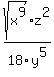 sqrt+%28x%5E9%29+z%5E2%2F18y%5E5%29