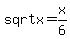 sqrt+x=x%2F6